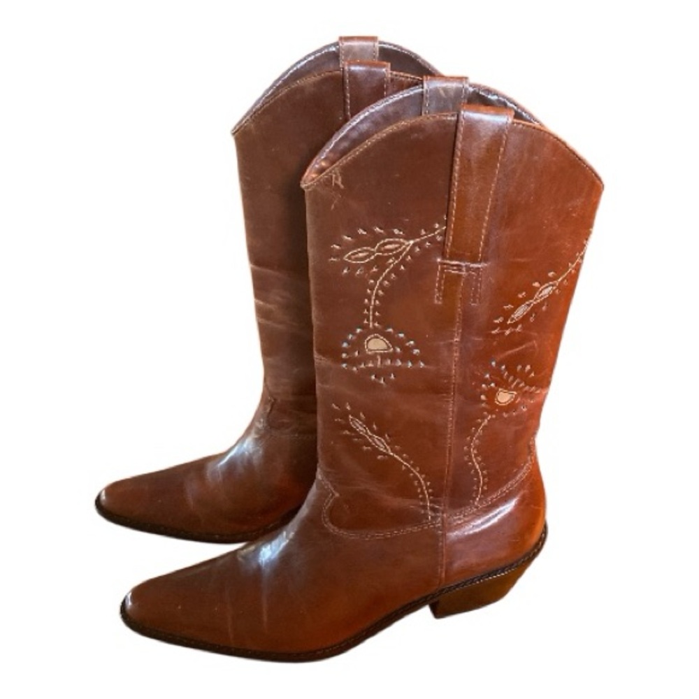 Matisse Albuquerque Prairie Leather Cowboy Boots Western Brazil Brown Size 7.5